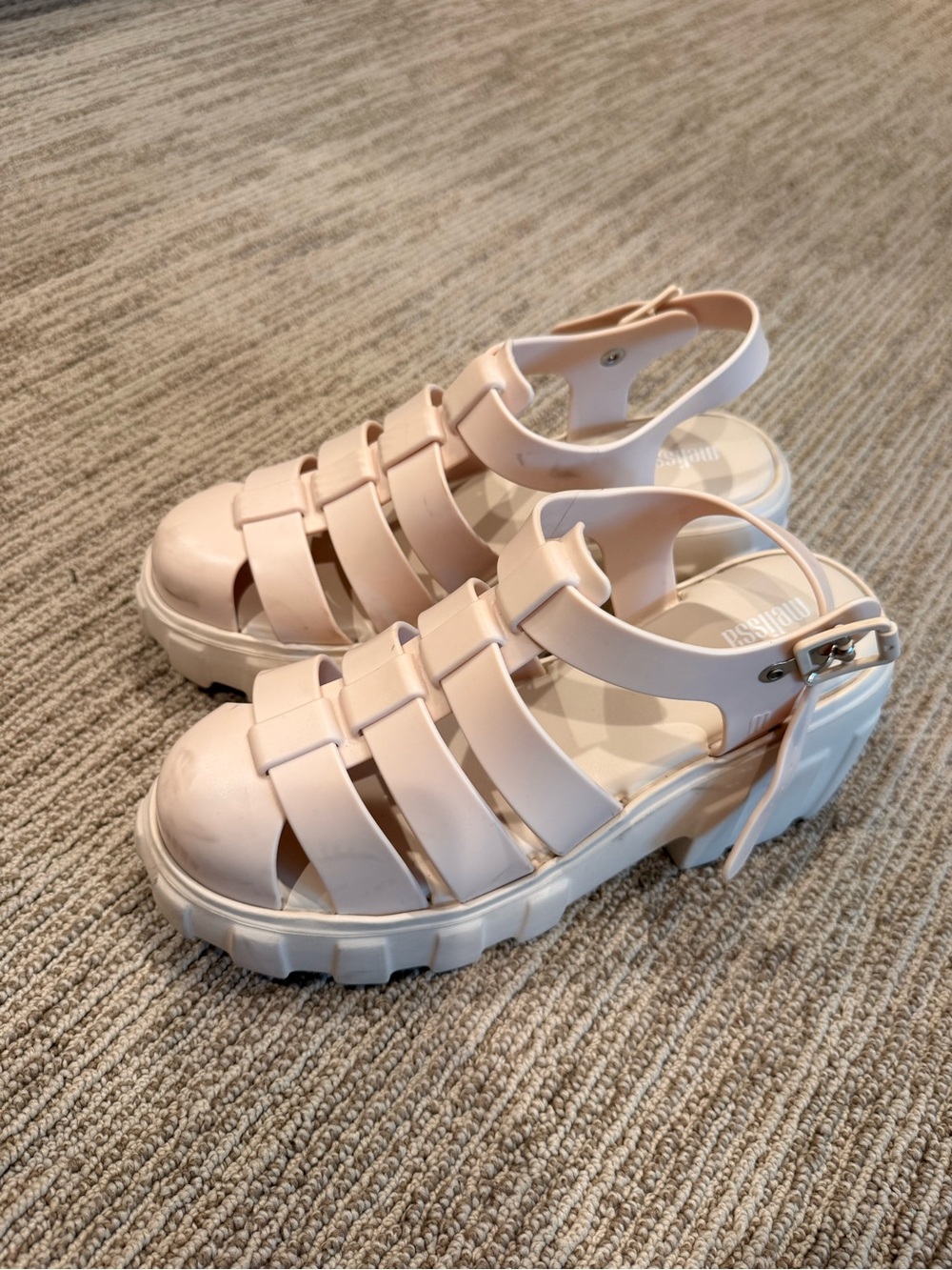 Melissa Women's Pale Pink Chunky Platform Fisherman Sandals